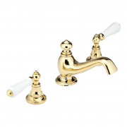 Смеситель для раковины THG Broadway a Manettes двухвентильный золото A04 H44 00151