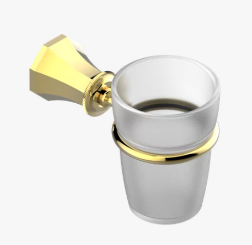 Склянка настінна для зубних щіток THG ArtDeco cristal матове скло/золото A56 H44 00536