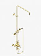 Душевая стойка для душа THG Broadway a Manettes с термостатом и верхним душем золото A04 H44 00064TRCD+ A04 H44 00286