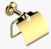 Держатель для туалетной бумаги THG Broadway a Manettes с крышкой золото A04 H44 00538AC