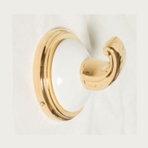 Гачок для ванної THG Savannah одинарний золото/білий G52 D03 00508