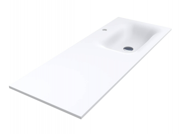 Раковина для ванной Miraggio Jessel 1200 R литой мрамор Miramarble белый 0001056