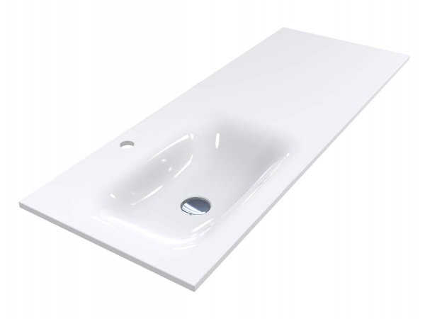 Раковина для ванной Miraggio Jessel 1200 L литой мрамор Miramarble белый 0001057