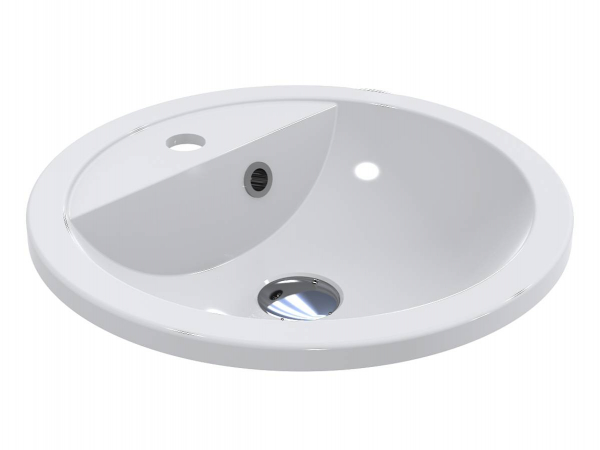 Раковина для ванной Miraggio Madison Ø43 см литой мрамор Miramarble белый 0001053