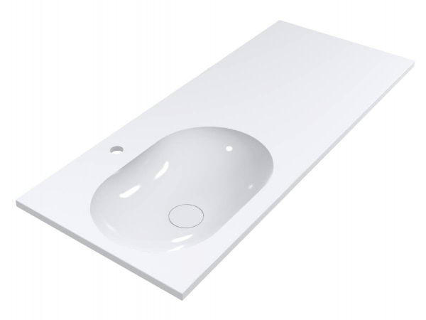 Раковина для ванной Miraggio New York L 120х50 см литой мрамор Miramarble белый 0000220