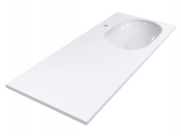 Раковина для ванной Miraggio New York R 120х50 см литой мрамор Miramarble белый 0000221