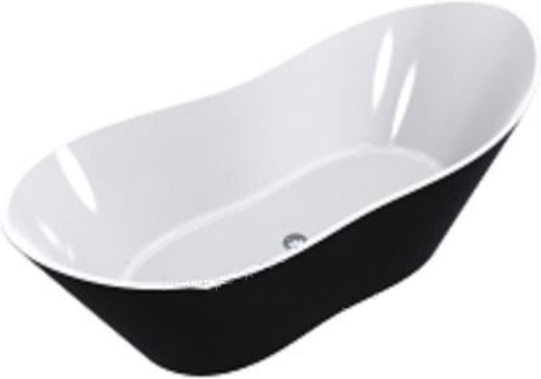 Ванна із штучного каменю Miraggio Florida 180х75 см Miramarble чорний матовий 0000362