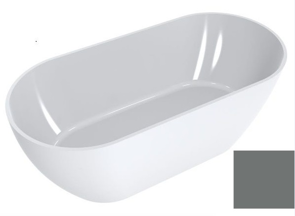 Ванна зі штучного каменю Miraggio Greenland 168х80,5 см Miramarble мишачо-сірий 0001527