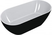 Ванна из искусственного камня Miraggio Greenland 168х80,5 см Miramarble белый/черный матовый 0000946
