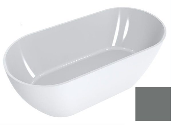 Ванна зі штучного каменю Miraggio Greenland 168х80,5 см Miramarble мишачо-сірий 0001527