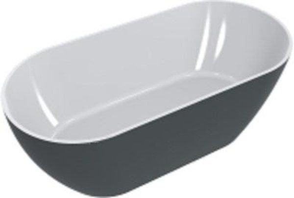 Ванна зі штучного каменю Miraggio Greenland 168х80,5 см Miramarble антрацитово-сірий матовий 0001625