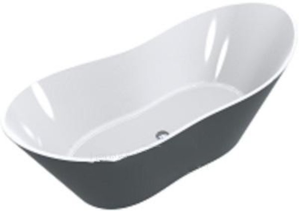 Ванна зі штучного каменю Miraggio Florida 180х75 см Miramarble антрацитово-сірий матовий 0001164