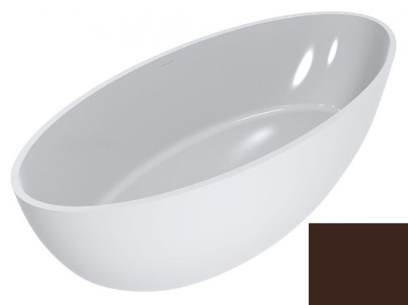 Ванна из искусственного камня Miraggio Madonna 180х80 см Miramarble шоколадно-коричневый матовый 0001623