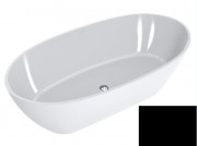 Ванна из искусственного камня Miraggio Estella 167х83 см Miramarble белый/черный матовый 0001748