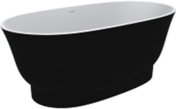 Ванна із штучного каменю Miraggio Molly 160х80 см Miramarble чорний 0001715