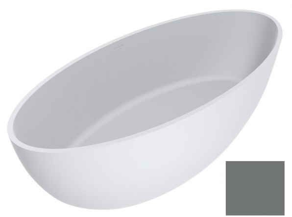 Ванна из искусственного камня Miraggio Madonna 180х80 см Mirasoft Technology мышино-серый матовый 0001682