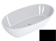 Ванна из искусственного камня Miraggio Estella 167х83 см Miramarble белый/черный матовый 0001748