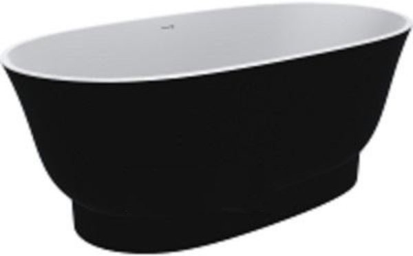 Ванна из искусственного камня Miraggio Molly 160х80 см Miramarble черный 0001715