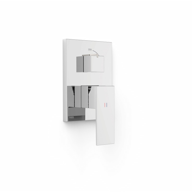 Смеситель для душа Tres Cuadro-Tres (2 канала) встраиваемый однорычажный хром 10628001