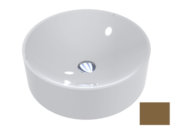 Раковина для ванной Miraggio Ellel Ø46 см литой мрамор Miramarble жемчужно-золотой 0000633