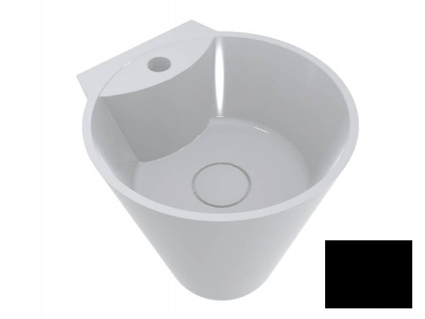 Раковина для ванной Miraggio Smart Ø37 см литой мрамор Miramarble черный матовый 0000627