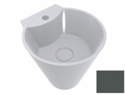 Раковина для ванной Miraggio Smart Ø37 см литой мрамор Miramarble транспортный серый b матовый 0000694