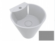 Раковина для ванной Miraggio Smart Ø37 см литой мрамор Miramarble серо-алюминиевый 0001153