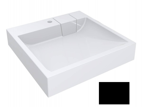 Раковина для ванной Miraggio Tallin 60,3х59,8 см литой мрамор Miramarble черный матовый 0000356