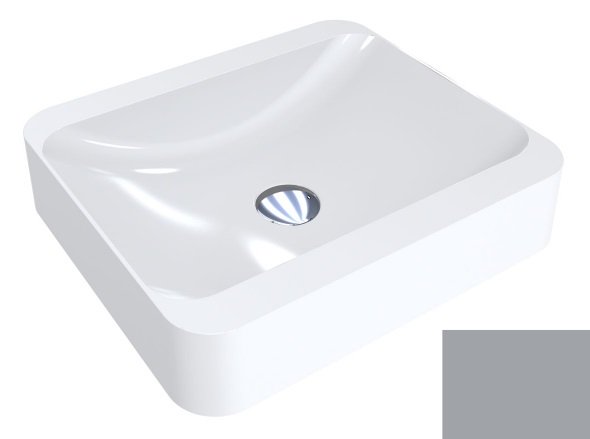 Раковина для ванної Miraggio Geneva 44,5х39,5 см литий мармур Miramarble сірий 0000308