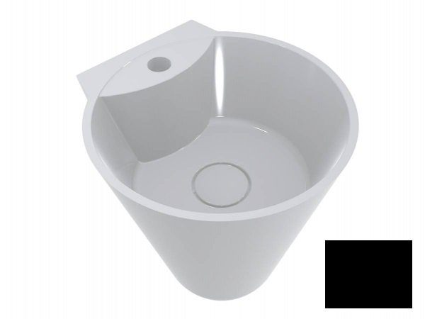 Раковина для ванної Miraggio Smart Ø37 см литий мармур Miramarble чорний матовий 0000627