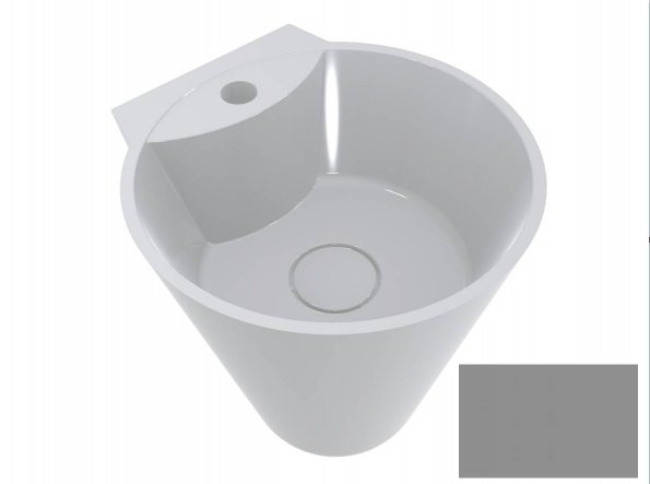 Раковина для ванной Miraggio Smart Ø37 см литой мрамор Miramarble серо-алюминиевый 0001153