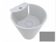 Раковина для ванной Miraggio Smart Ø37 см литой мрамор Miramarble серо-алюминиевый 0001153