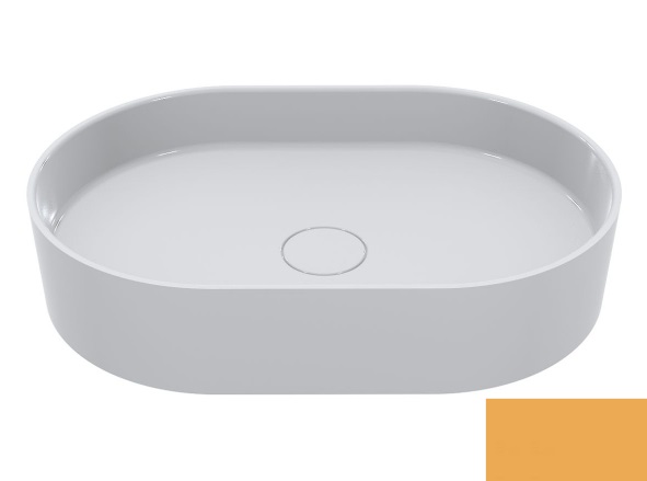 Раковина для ванної Miraggio Kira 60х40 см литий мармур Miramarble пастельно-жовтий 0001152