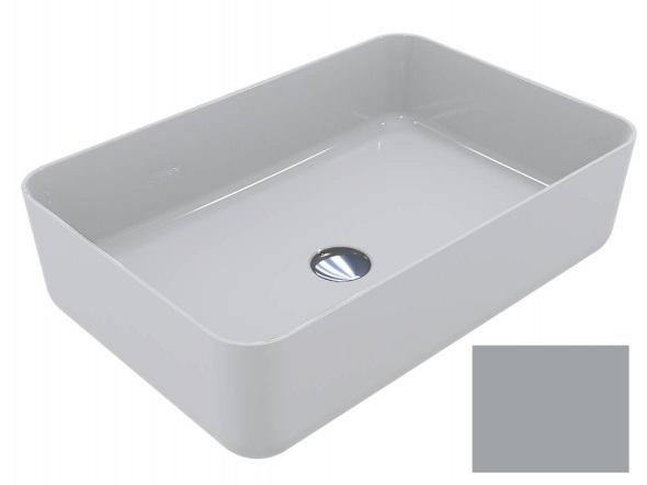 Раковина для ванної Miraggio San Martin 60х40 см литий мармур Miramarble сірий матовий 0001170