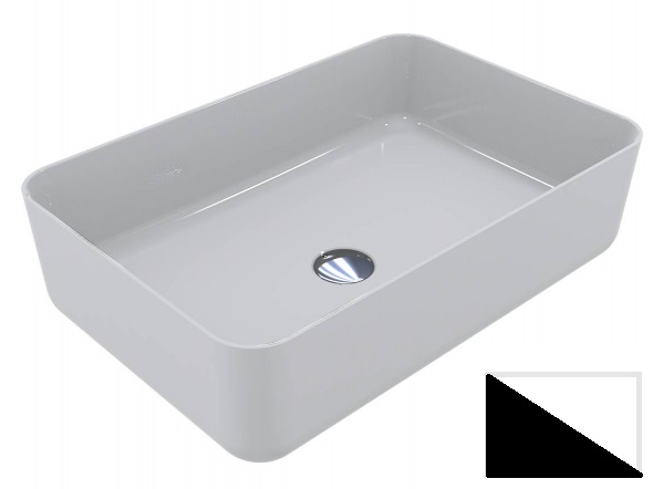 Раковина для ванной Miraggio San Martin 60х40 см литой мрамор Miramarble белый/черный матовый 0001514