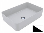 Раковина для ванної Miraggio San Martin 60х40 см лита мармур Miramarble білий/чорний матовий 0001514