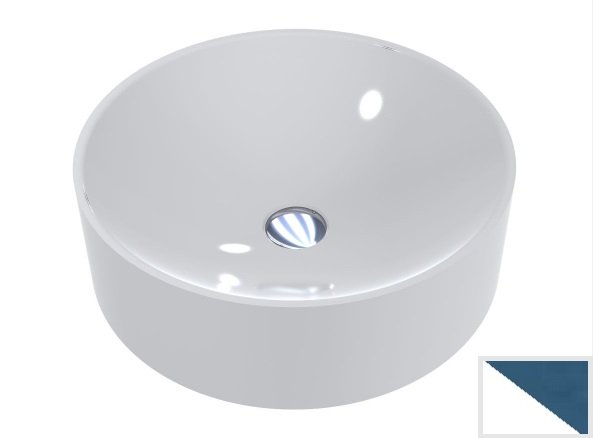 Раковина для ванной Miraggio Ellel Ø46 см литой мрамор Miramarble белый/лазурно-синий матовый 0001369