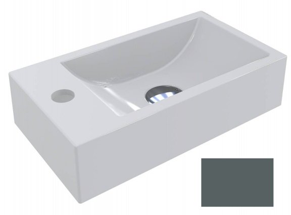 Раковина для ванной Miraggio Faro R 40,8х22,7 см литой мрамор Miramarble базальтово-серый 0001131
