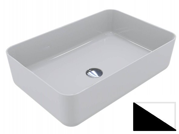 Раковина для ванної Miraggio San Martin 60х40 см лита мармур Miramarble білий/чорний матовий 0001514