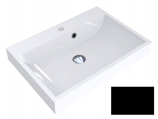 Раковина для ванної Miraggio Varna 600 мармур литий Miramarble чорний матовий 0000965