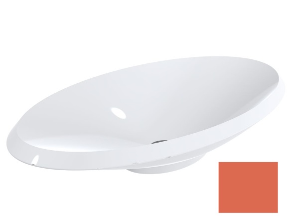 Раковина для ванной Miraggio Lex R 69х38 см литой мрамор Miramarble лососево-оранжевый 0000315