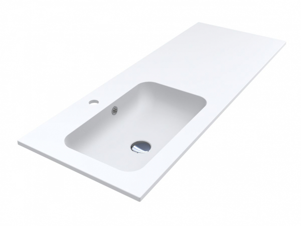 Раковина для ванної Miraggio Della 1200 L литий мармур Miramarble білий матовий 0000913