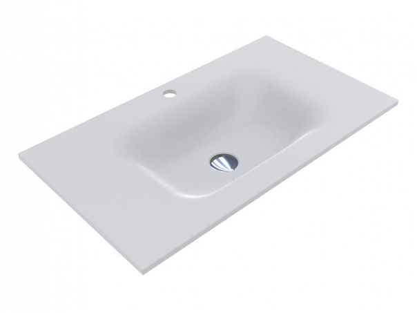 Раковина для ванної Miraggio Jessel 800 литий мармур Miramarble білий матовий 0000749