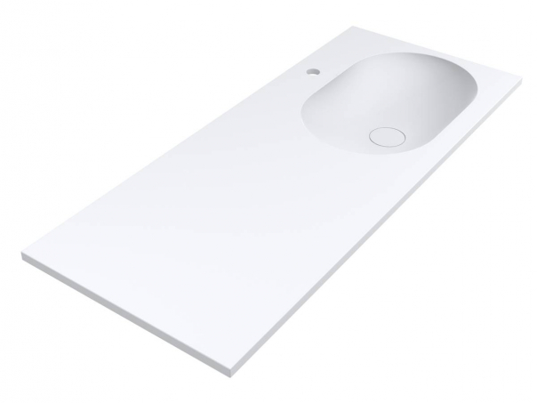 Раковина для ванної Miraggio New York R 120х50 см литий мармур Miramarble білий матовий 0000915