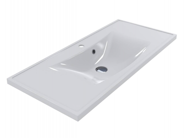 Раковина для ванної Miraggio Rostriks Uno 100х45 см литий мармур Miramarble білий матовий 0001543