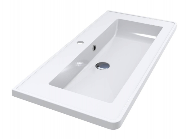 Раковина для ванной Miraggio Tres 90х43 см литой мрамор Miramarble белый матовый 0001544