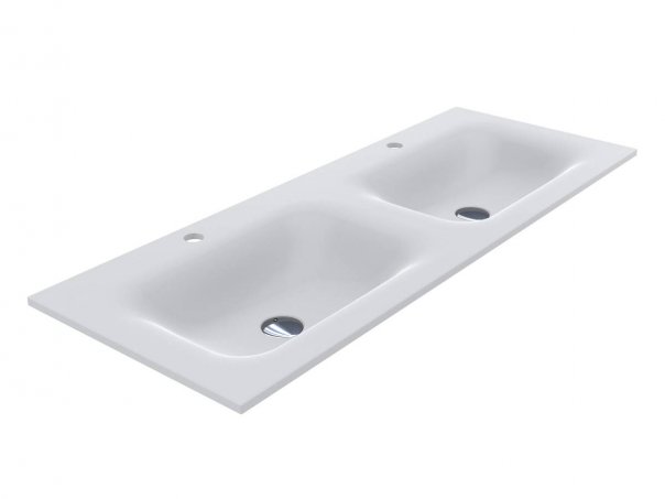 Раковина для ванной Miraggio Jessel 1200-2 двойная литой мрамор Miramarble белый матовый 0000784