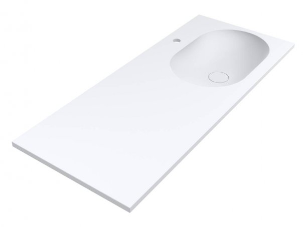 Раковина для ванной Miraggio New York R 120х50 см литой мрамор Miramarble белый матовый 0000915