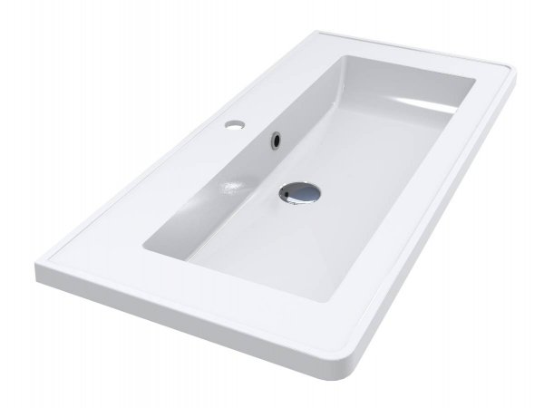 Раковина для ванної Miraggio Tres 90х43 см литий мармур Miramarble білий матовий 0001544