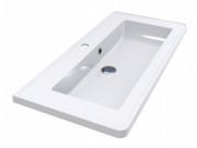 Раковина для ванной Miraggio Tres 90х43 см литой мрамор Miramarble белый матовый 0001544